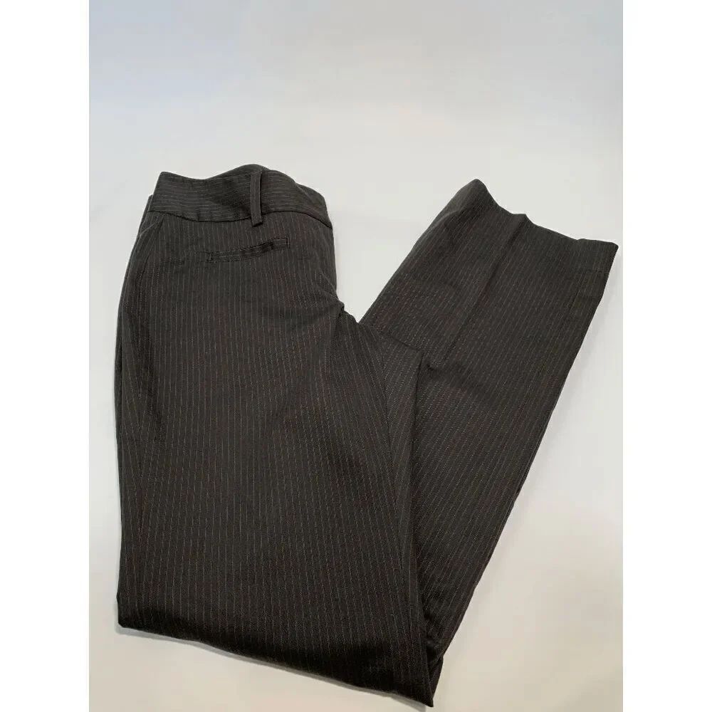 Cabi Women's Mid Rise Classic Fit Vertical Stripes Gray Dress Pants Size 10